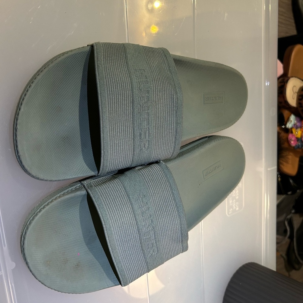 Hunter Green Slide Sandals
